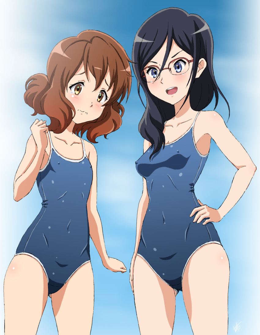 oumae kumiko and tanaka asuka (hibike! euphonium) drawn by vzmk2