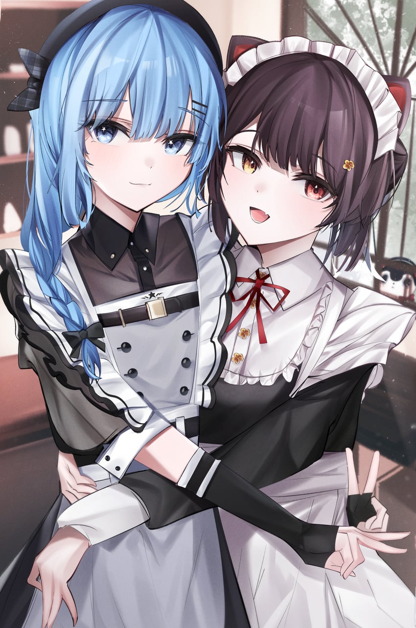 hoshimachi suisei, inui toko, and banken (hololive and 1 more) drawn by simoxia