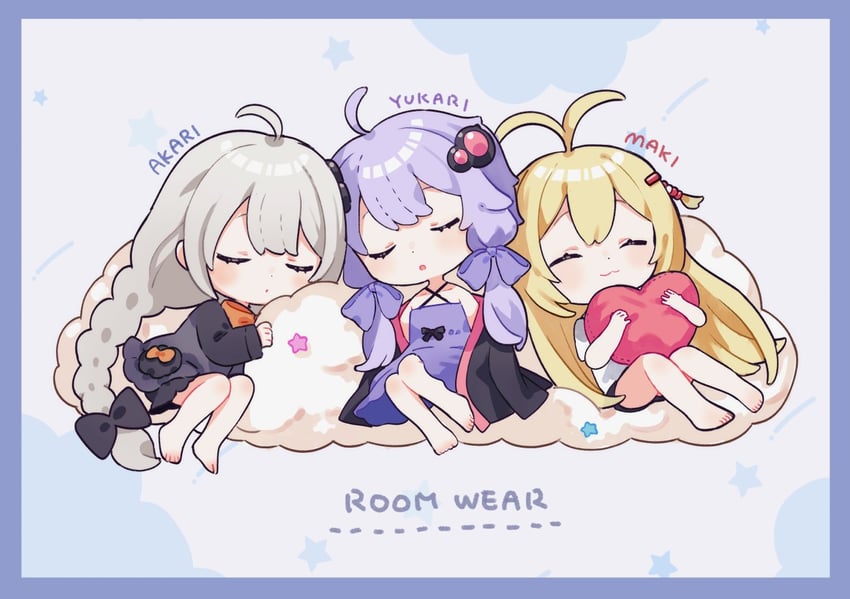 yuzuki yukari, kizuna akari, and tsurumaki maki (vocaloid and 1 more) drawn by binchou_maguro