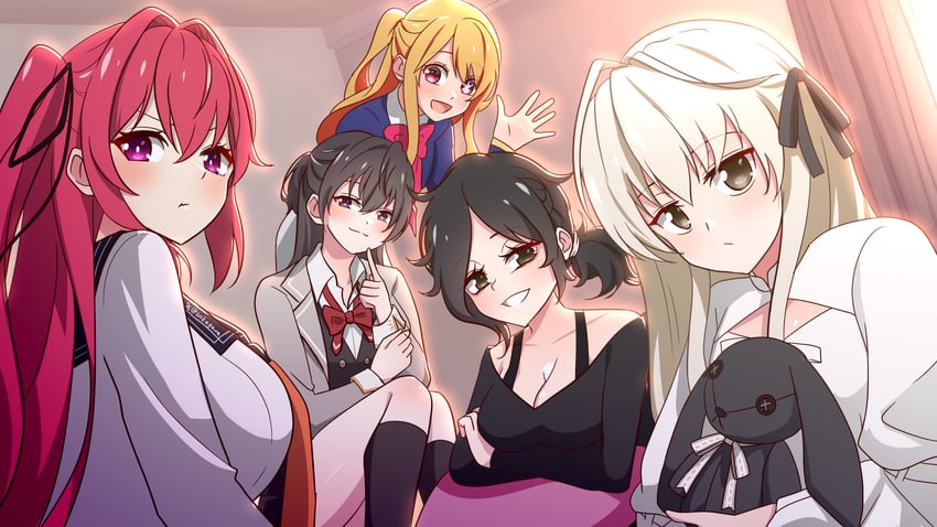 hoshino ruby, ashley graves, kasugano sora, suou yuki, and naruse mio (oshi no ko and 4 more) drawn by snkagawa