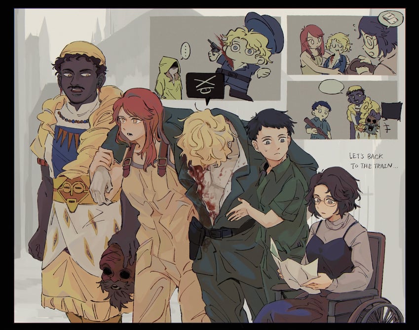 levi, abella, olivia, o'saa, pav, and 2 more (fear & hunger and 1 more) drawn by min90084