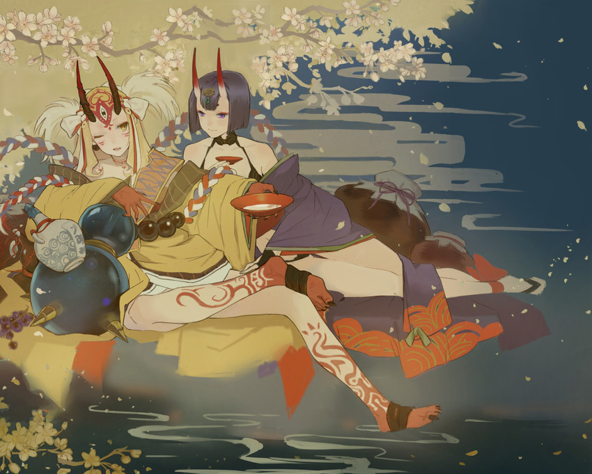 shuten douji and ibaraki douji (fate and 1 more) drawn by ravie