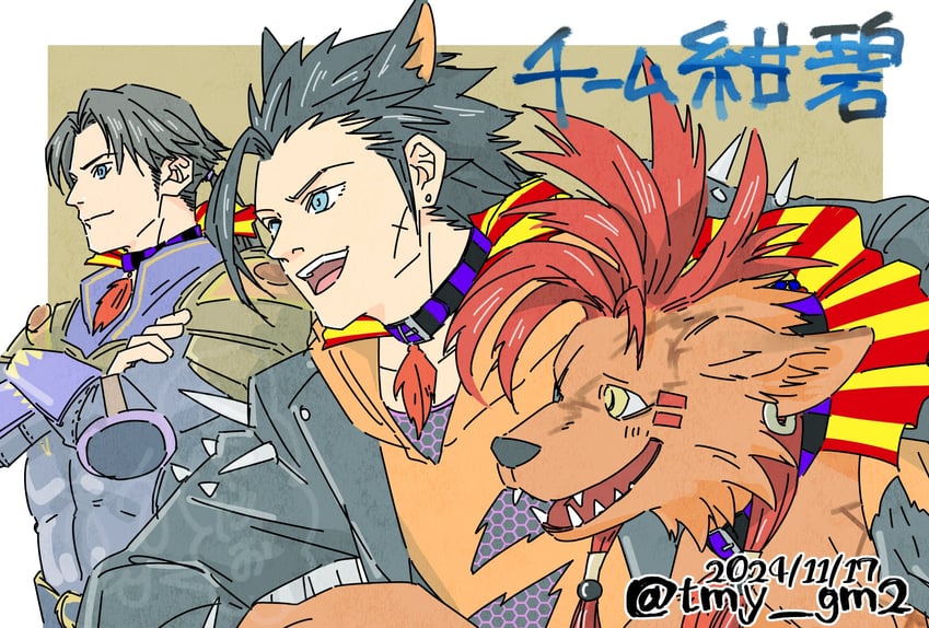 zack fair, angeal hewley, kefka palazzo, and cyan garamonde (final fantasy and 3 more) drawn by tmy_gm2