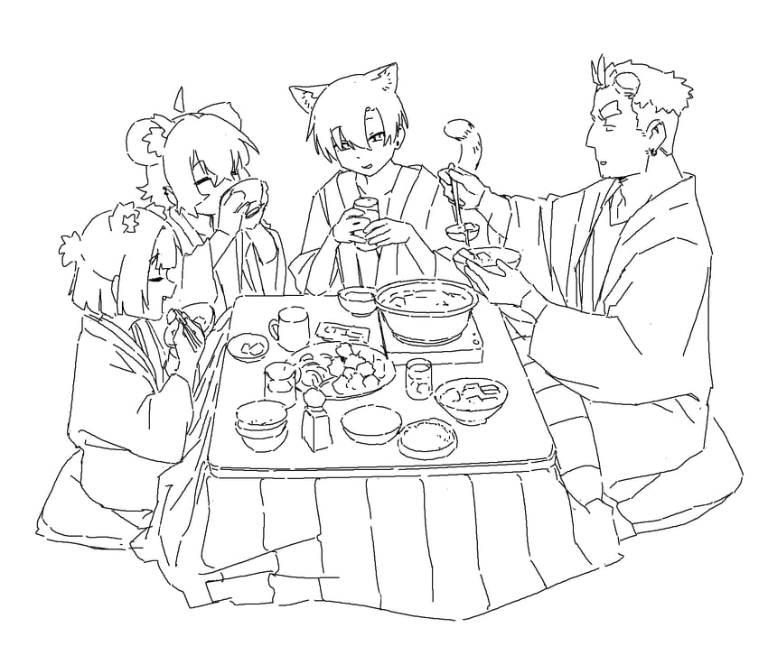 gris, kara, perl, and boss (go! go! gris!) drawn by vertigris