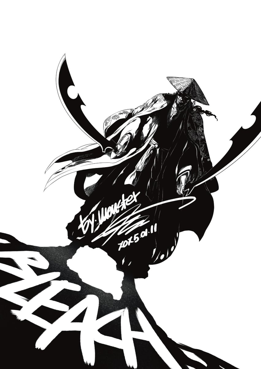 kyouraku shunsui (bleach and 1 more) drawn by monster_art_(rlawnsgr7)