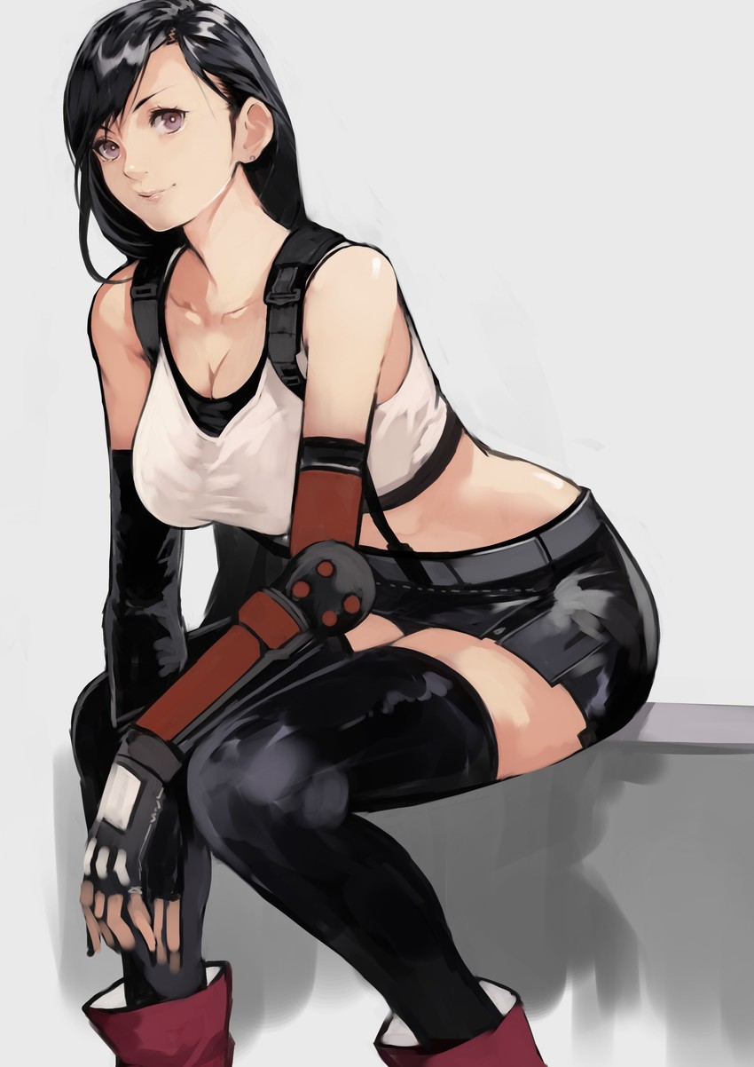 tifa lockhart (final fantasy and 2 more) drawn by yoshio_(55level)