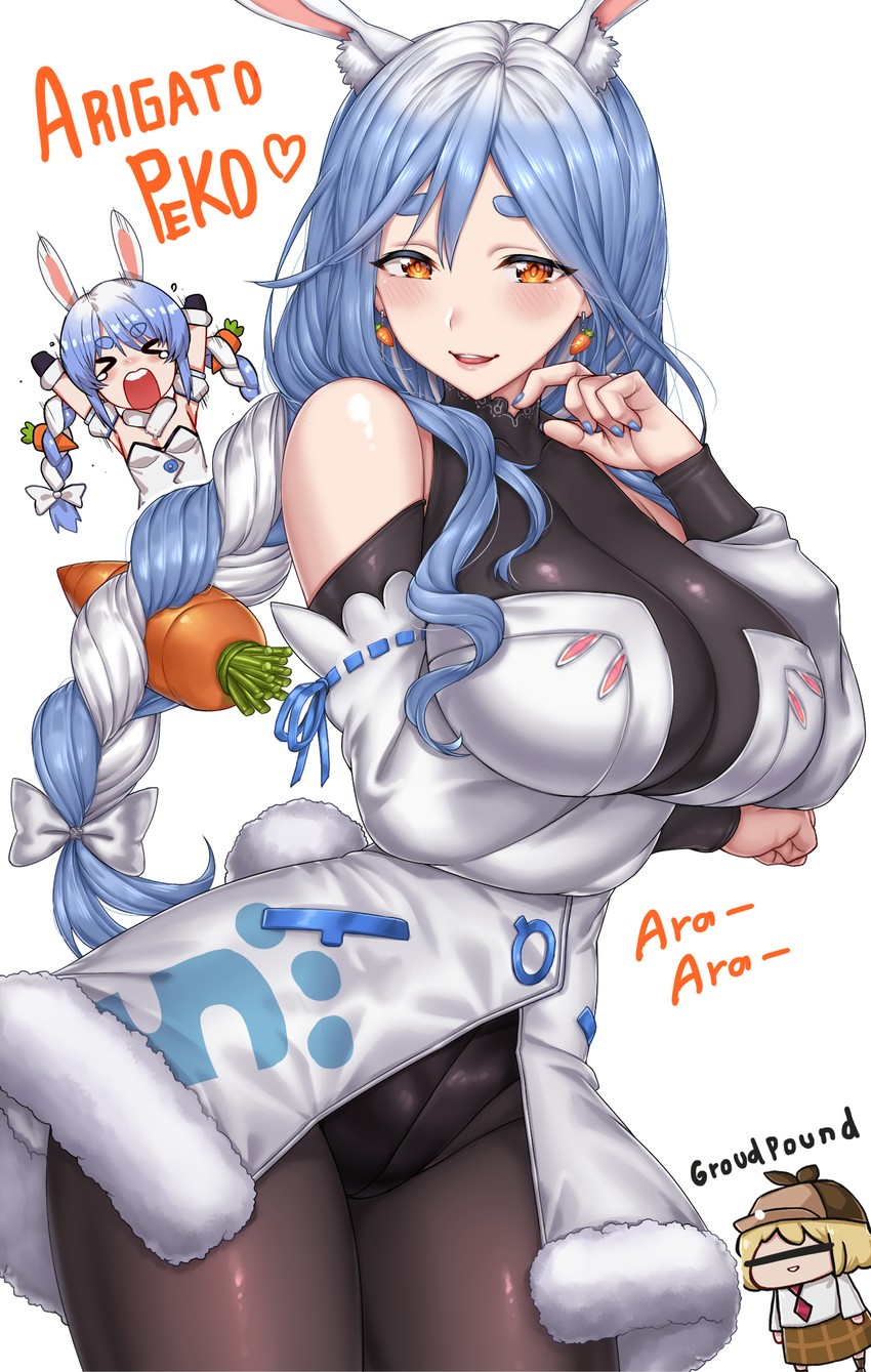 usada pekora, watson amelia, pekomama, and smol ame (hololive and 1 more) drawn by yakimi_27