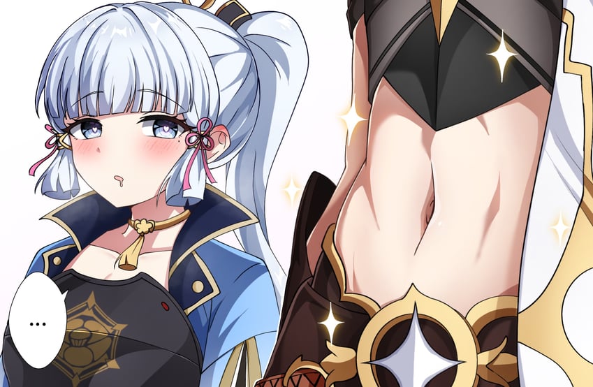 aether and kamisato ayaka (genshin impact) drawn by midori_(midori13579)