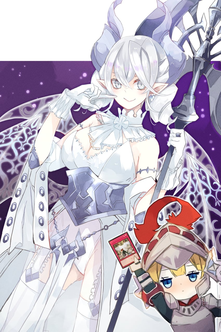 lovely labrynth of the silver castle and knight (yu-gi-oh! and 1 more) drawn by surphase
