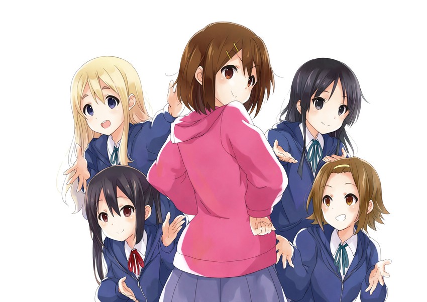 akiyama mio, nakano azusa, hirasawa yui, tainaka ritsu, and kotobuki tsumugi (k-on!) drawn by komugiko