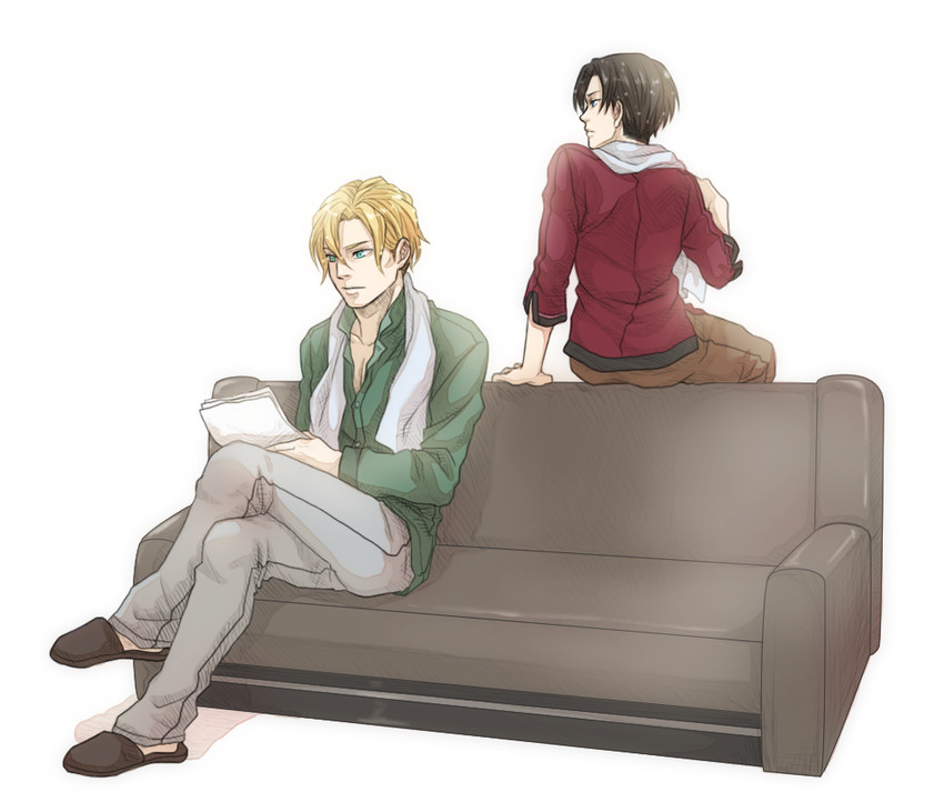 levi and erwin smith (shingeki no kyojin) drawn by akatsubak1