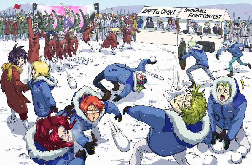 cagalli yula athha, athrun zala, lacus clyne, lunamaria hawke, meer campbell, and 34 more (gundam and 2 more) drawn by satou_kivi