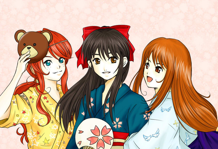 shinguuji sakura, erica fontaine, and gemini sunrise (sakura taisen and 2 more) drawn by marie0924