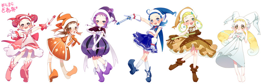 harukaze doremi, segawa onpu, fujiwara hazuki, senoo aiko, makihatayama hana, and 1 more (ojamajo doremi) drawn by ali_(annyin)
