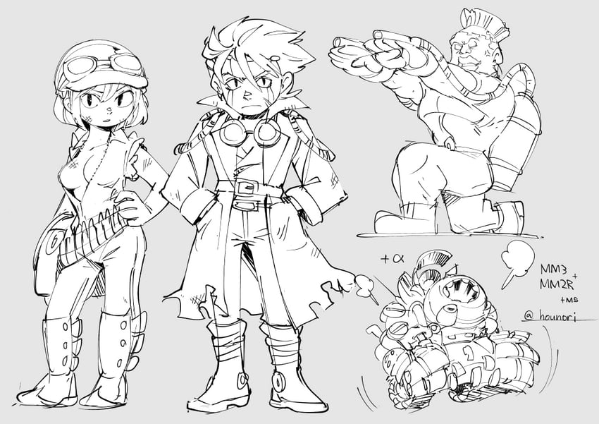 female hunter and bladetooth (metal max and 1 more) drawn by hounori
