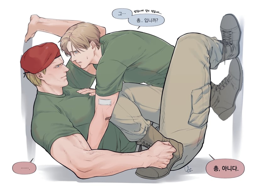 leon s. kennedy and jack krauser (resident evil and 1 more) drawn by ya2der2