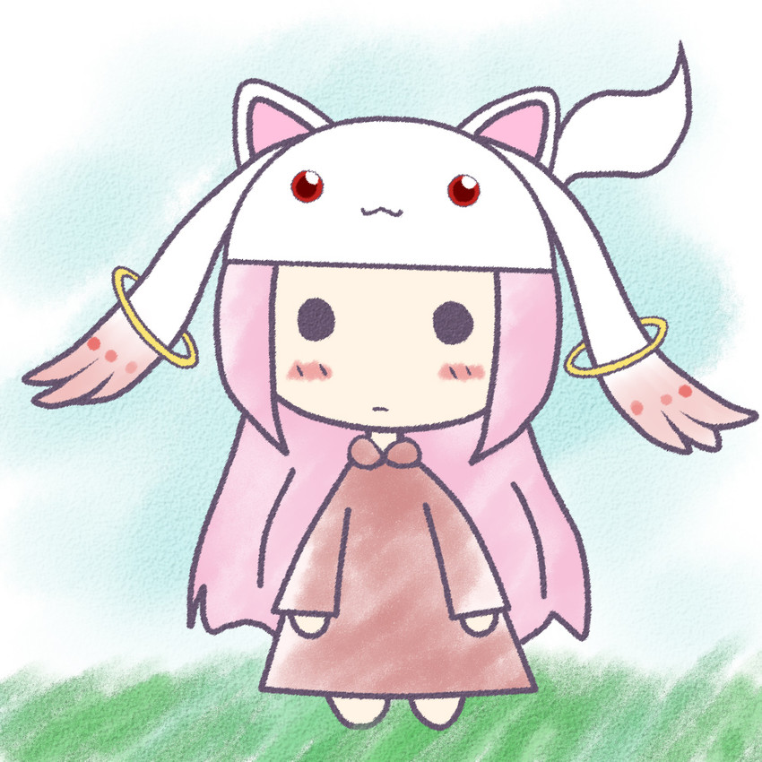 megurine luka and kyubey (vocaloid and 2 more) drawn by yume_shokunin