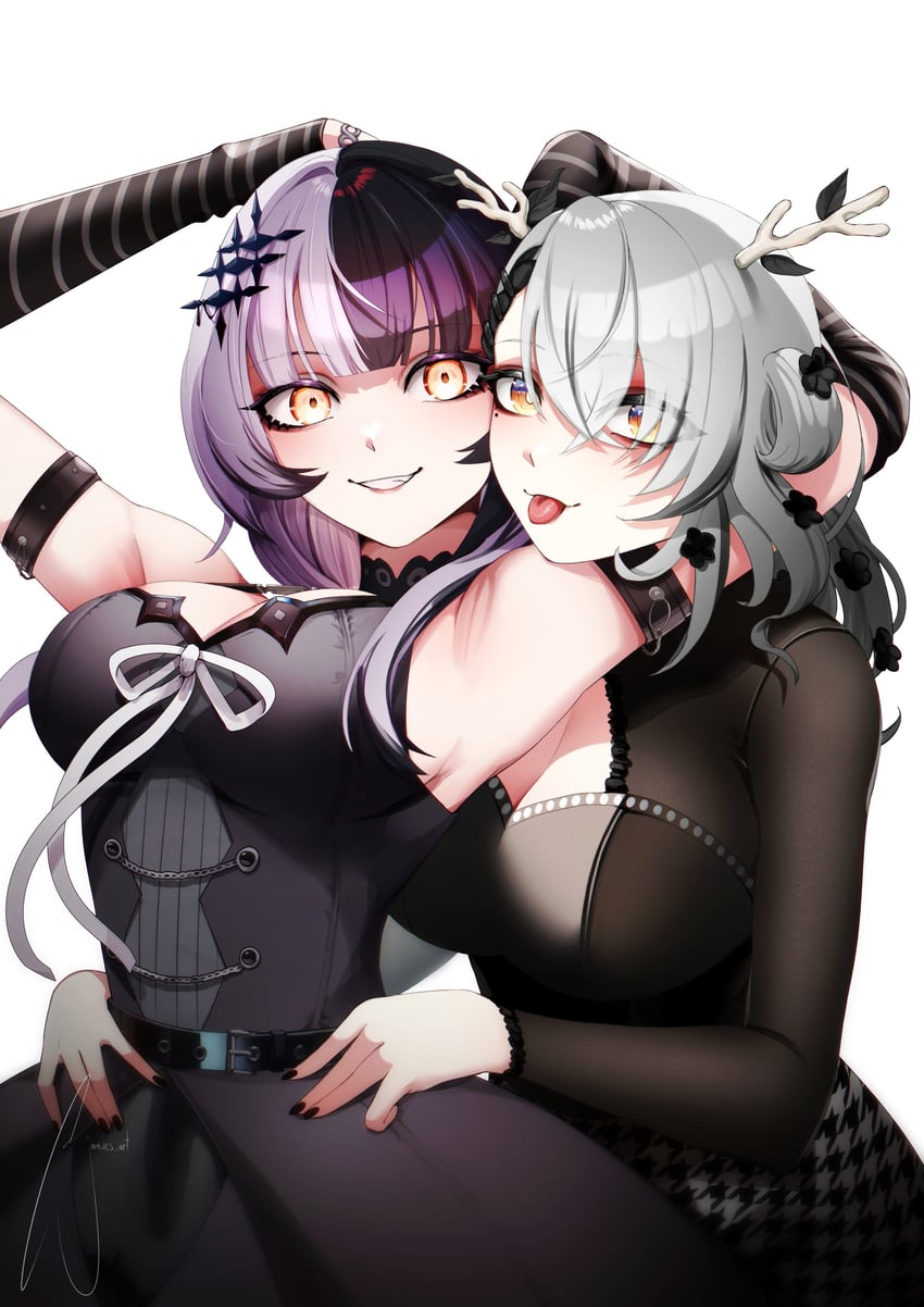 ceres fauna and shiori novella (hololive and 1 more) drawn by jamwes
