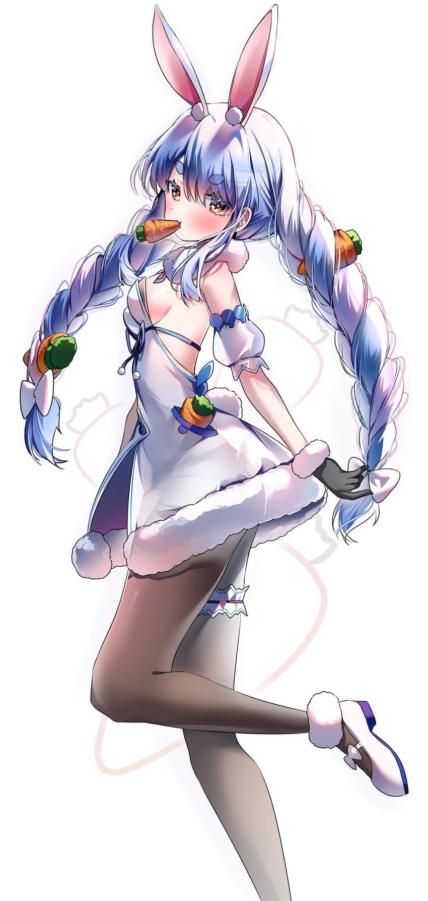 usada pekora and don-chan (hololive) drawn by nyaruin