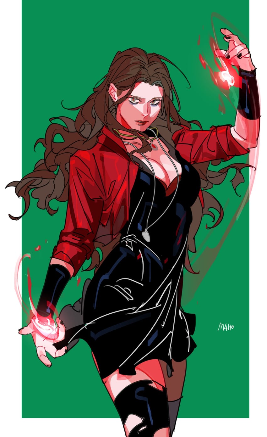 wanda maximoff (marvel and 3 more) drawn by karmaho