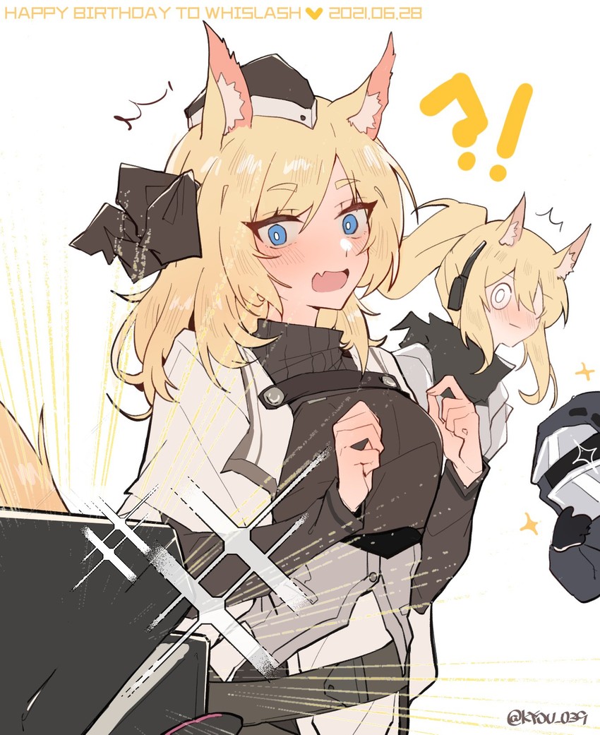 doctor, nearl, blemishine, and whislash (arknights) drawn by kyou_039