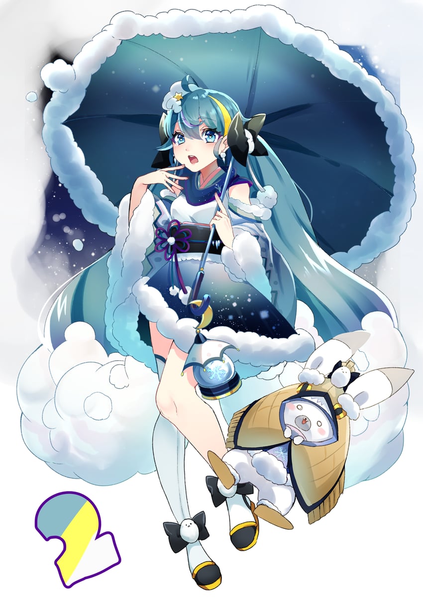 hatsune miku, yuki miku, and rabbit yukine (vocaloid) drawn by kusunokimizuha