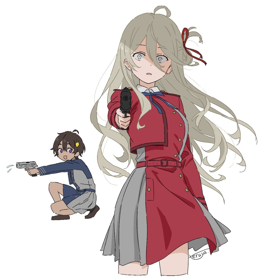 nishikigi chisato, inoue takina, yakishio lemon, shikiya yumeko, anzai chika, and 1 more (lycoris recoil and 1 more) drawn by teruya_(6w6y)