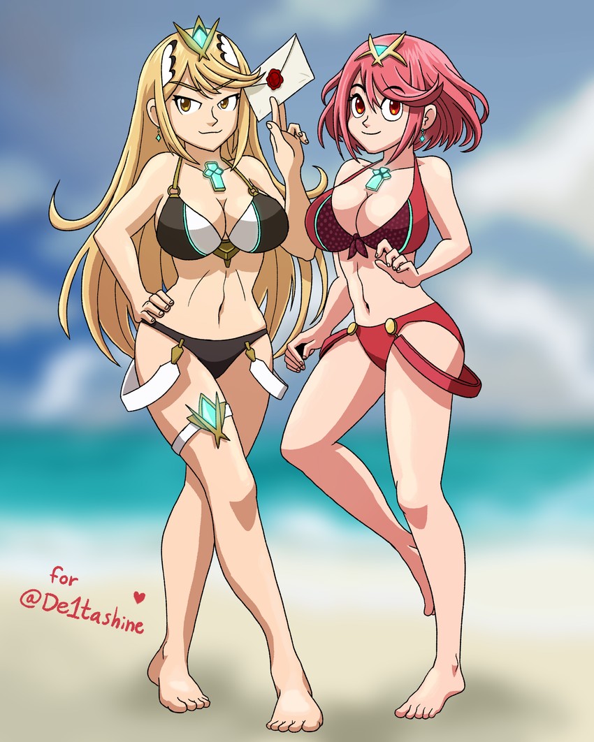 pyra and mythra (xenoblade chronicles and 2 more) drawn by abel_hagen