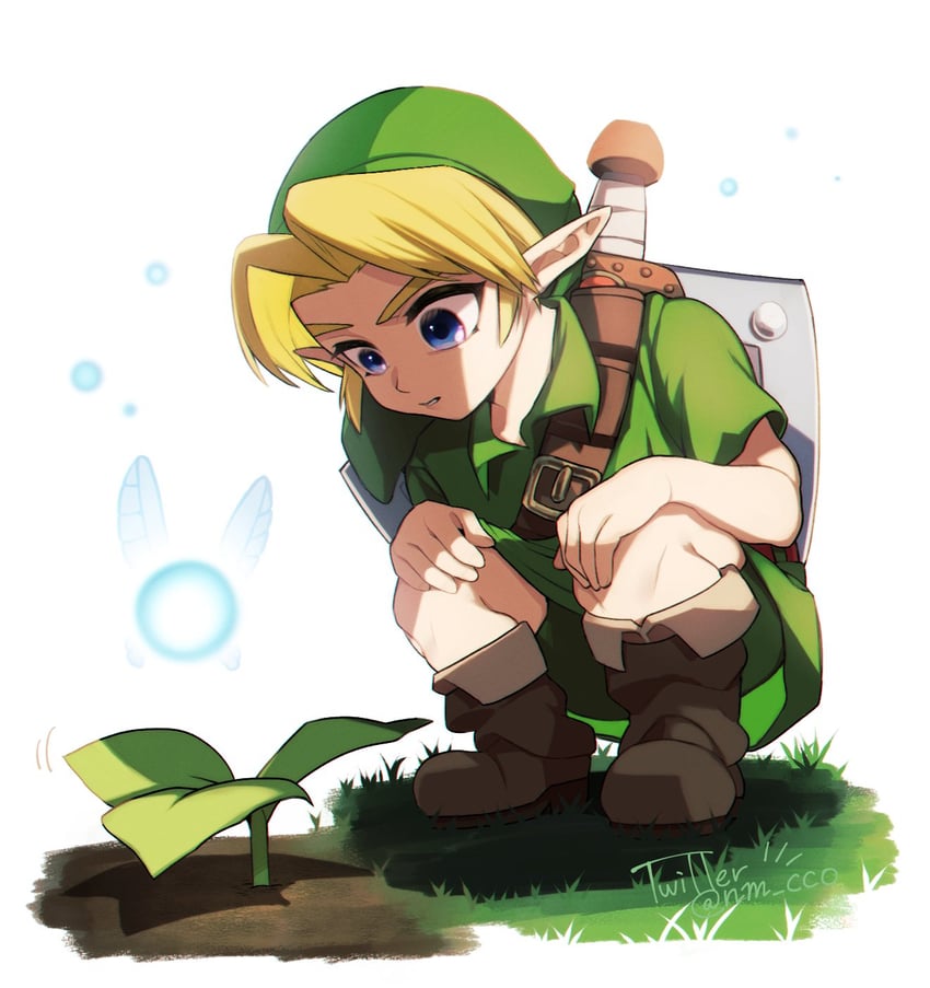 link, princess zelda, young link, and navi (the legend of zelda and 1 more) drawn by ao_haruki
