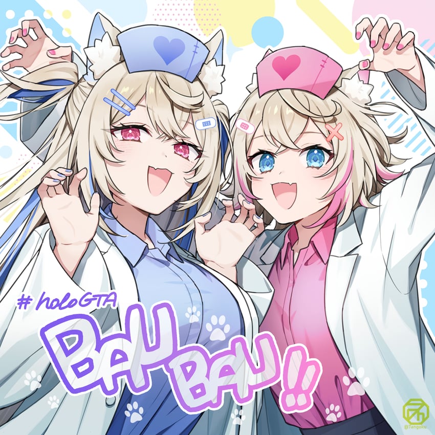 fuwawa abyssgard and mococo abyssgard (hololive and 2 more) drawn by 7angoku
