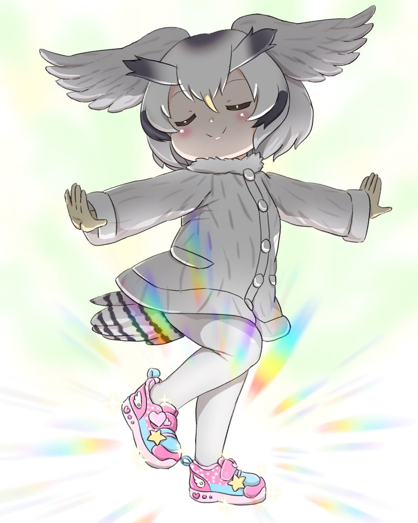 northern white-faced owl (kemono friends) drawn by akatsuki_no_guuru