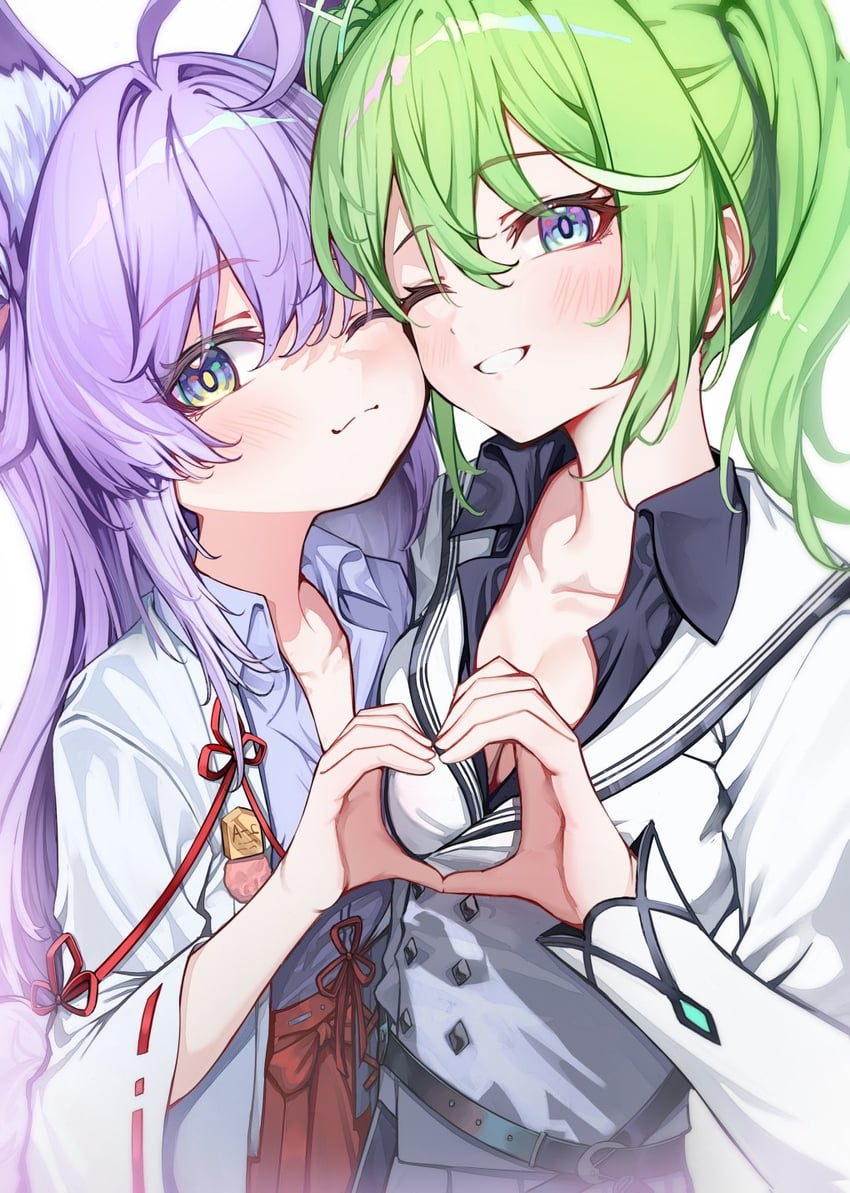tenko shibuki and yuzuha riko (stellive) drawn by ha_en