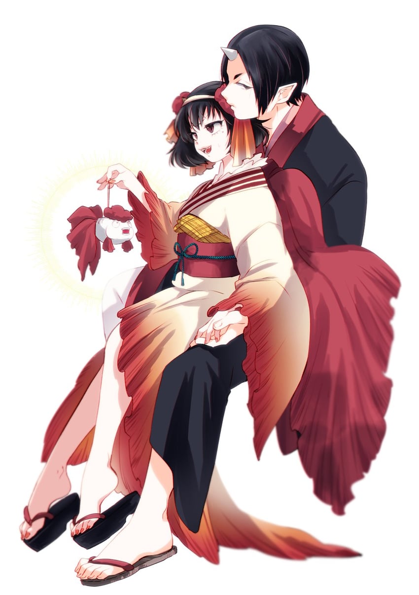 hoozuki and peach maki (hoozuki no reitetsu) drawn by hoicyo