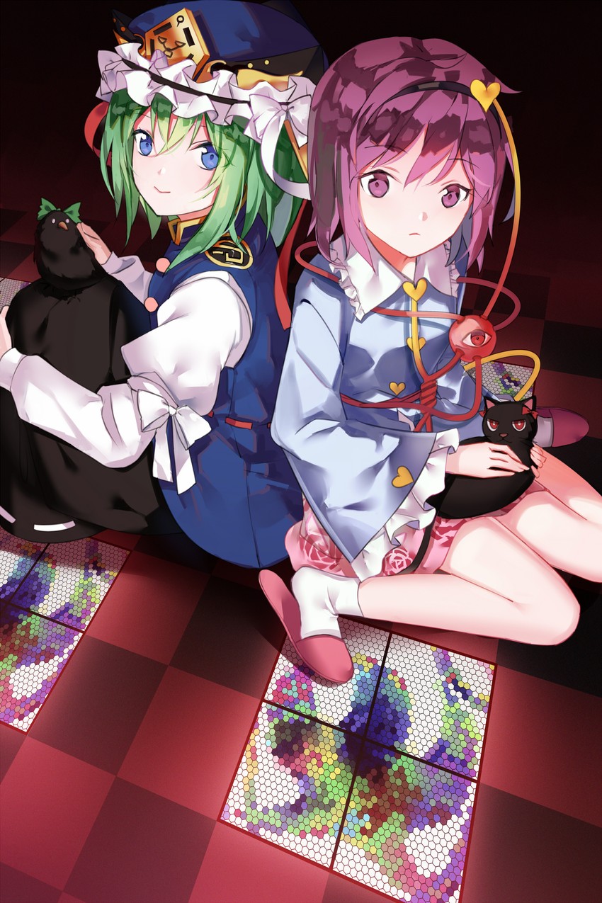 komeiji satori, kaenbyou rin, reiuji utsuho, and shiki eiki (touhou) drawn by yhyh