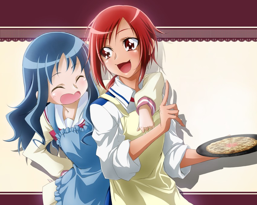 hino akane and kurumi erika (precure and 2 more) drawn by dam_(artist)