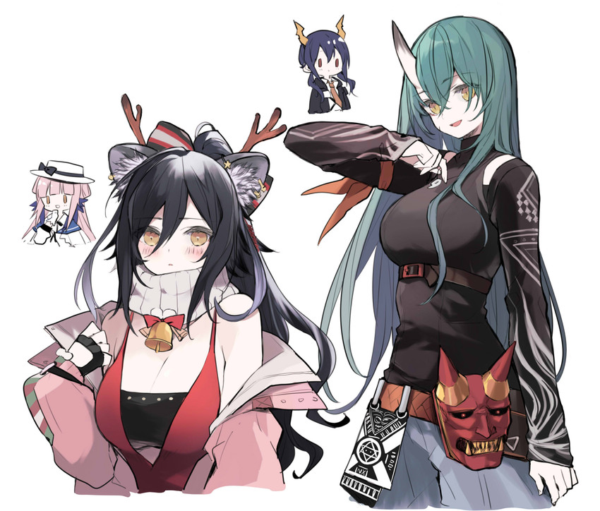 ch'en, hoshiguma, schwarz, and ceylon (arknights) drawn by itsumi_(itumiyuo)