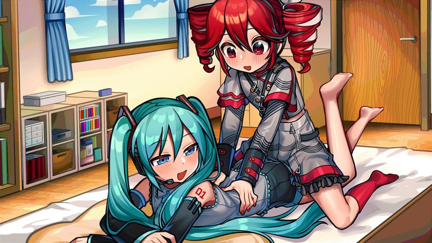 hatsune miku and kasane teto (vocaloid and 2 more) drawn by kakosa_sama