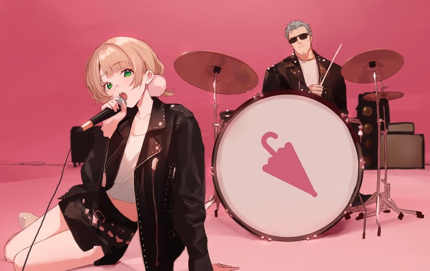 shigure ui, maimoto keisuke, rose, and bruno mars (nijisanji and 2 more) drawn by sabumirinaru