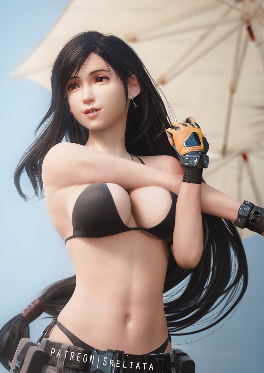 tifa lockhart (final fantasy and 3 more) drawn by sreliata