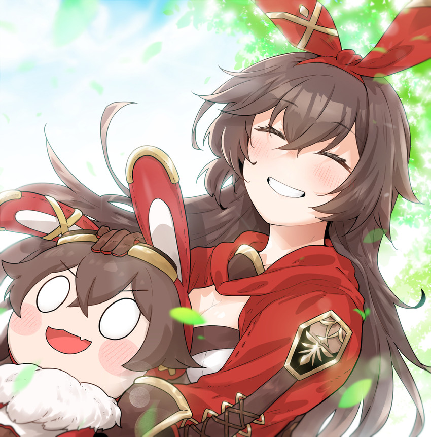 amber and baron bunny (genshin impact) drawn by kaho_(amal135)