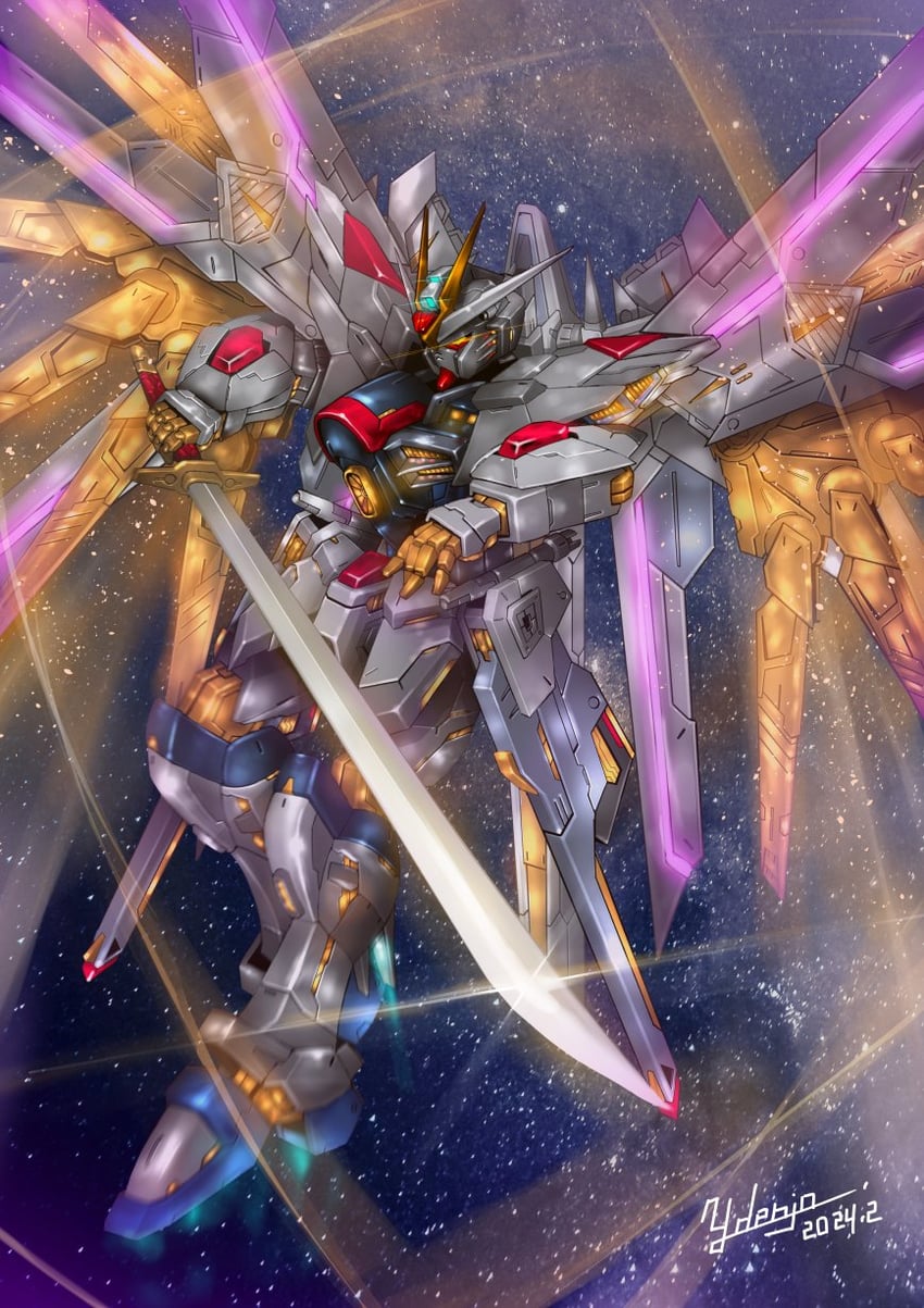 mighty strike freedom gundam (gundam and 2 more) drawn by denjyou23