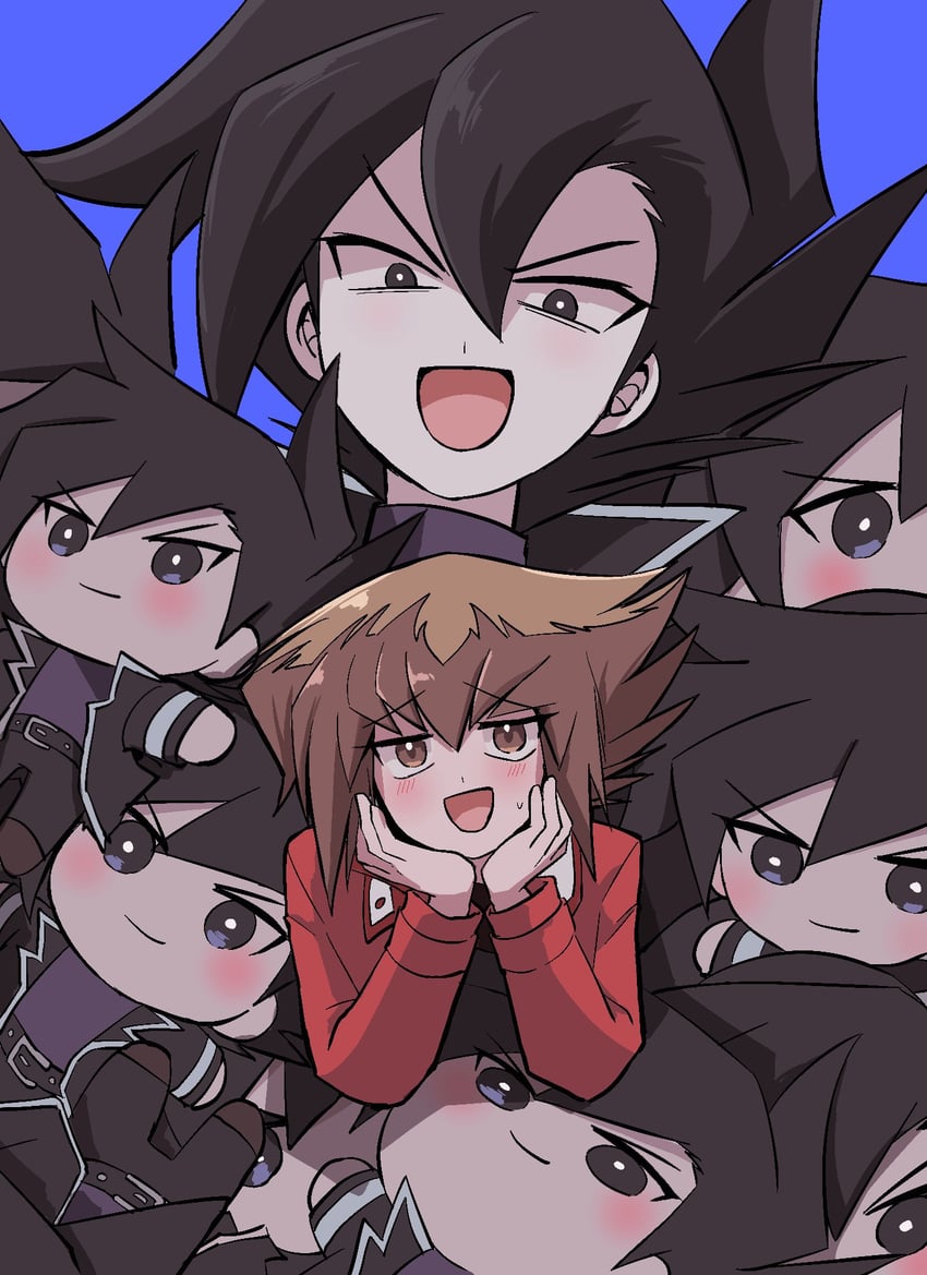 yuki judai and manjoume jun (yu-gi-oh! and 1 more) drawn by ten_(100000_910)