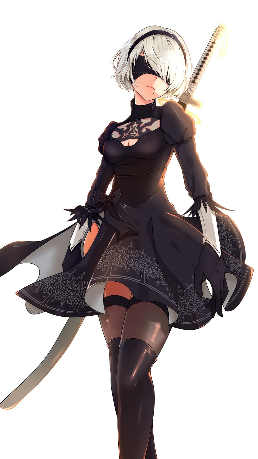 2b (nier and 1 more) drawn by guanghe_zuoyong_de_de_yezi