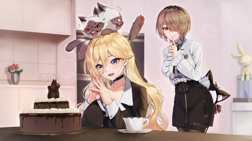 rita rossweisse, homu, durandal, and stan (honkai and 1 more) drawn by ura_(hamburg_oniku)