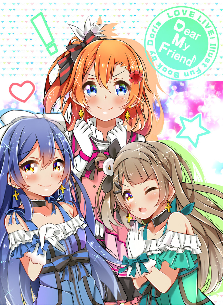 sonoda umi, minami kotori, and kosaka honoka (love live! and 1 more) drawn by dorisu2