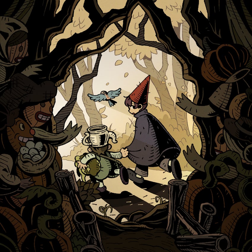 wirt, gregory, and beatrice (over the garden wall) drawn by 9twoeight