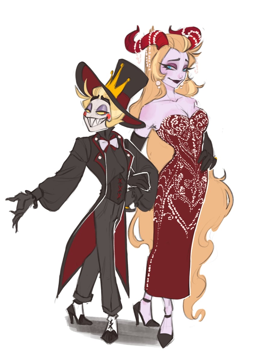 lucifer morningstar and lilith (hazbin hotel) drawn by hero_of_badass