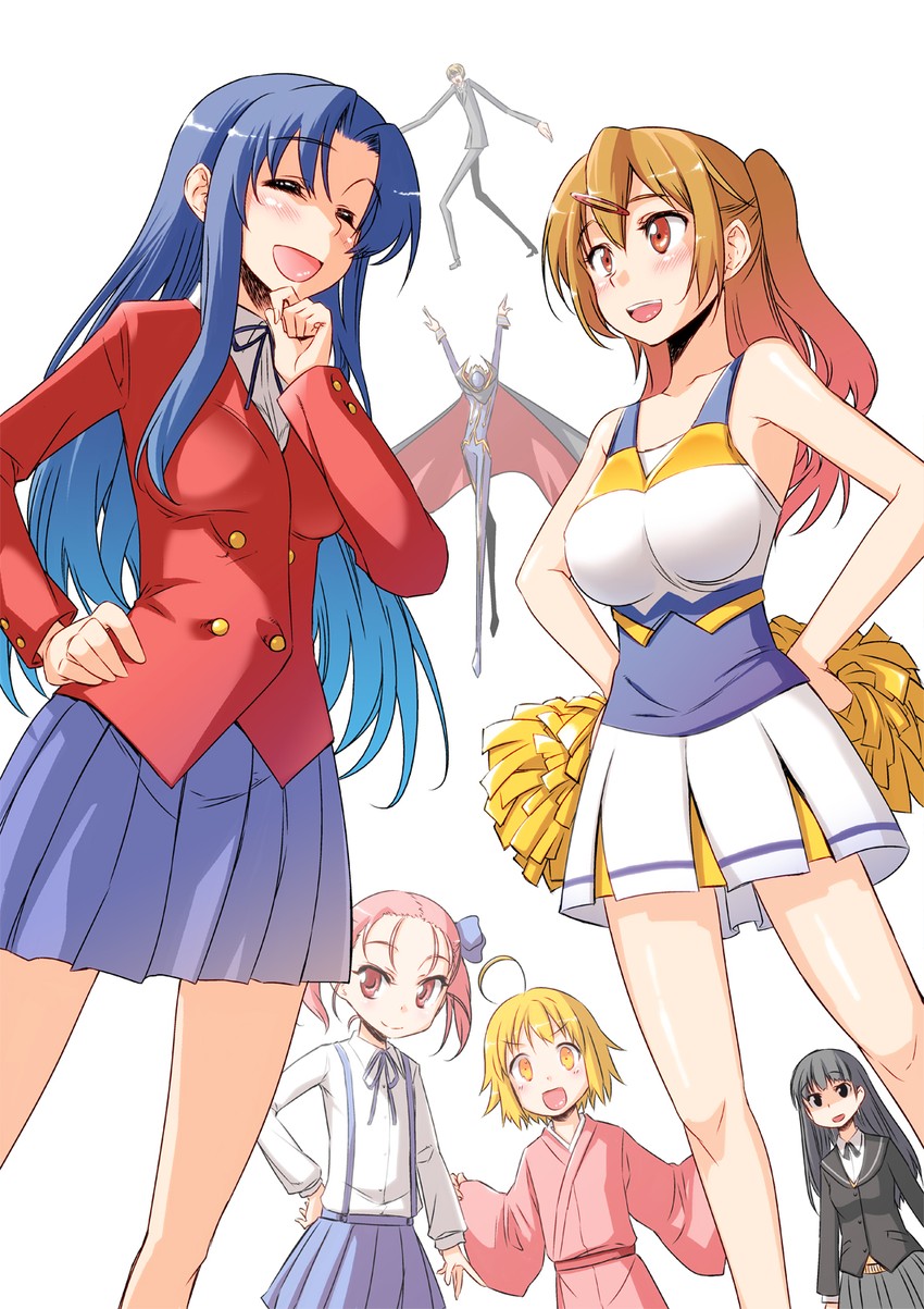 nibutani shinka, ayatsuji tsukasa, yagami light, kawashima ami, zero, and 2 more (code geass and 6 more) drawn by hitotose_rin