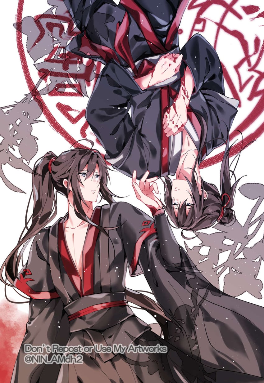 wei wuxian and mo xuanyu (modao zushi) drawn by hyottokoane