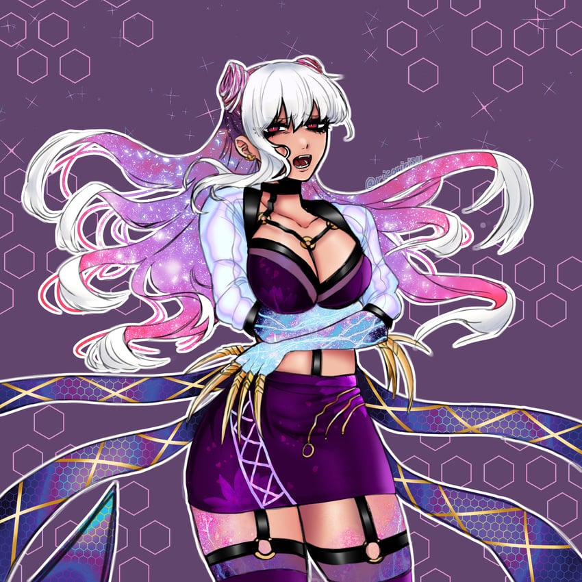 kama, evelynn, and k/da all out evelynn (fate and 2 more) drawn by cosmosrival